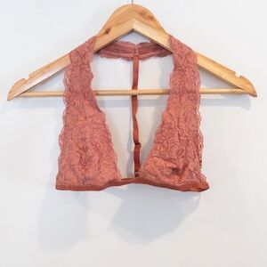 Intimately Free People Pink Lace T Racerback Bralette Small Boho Feminine